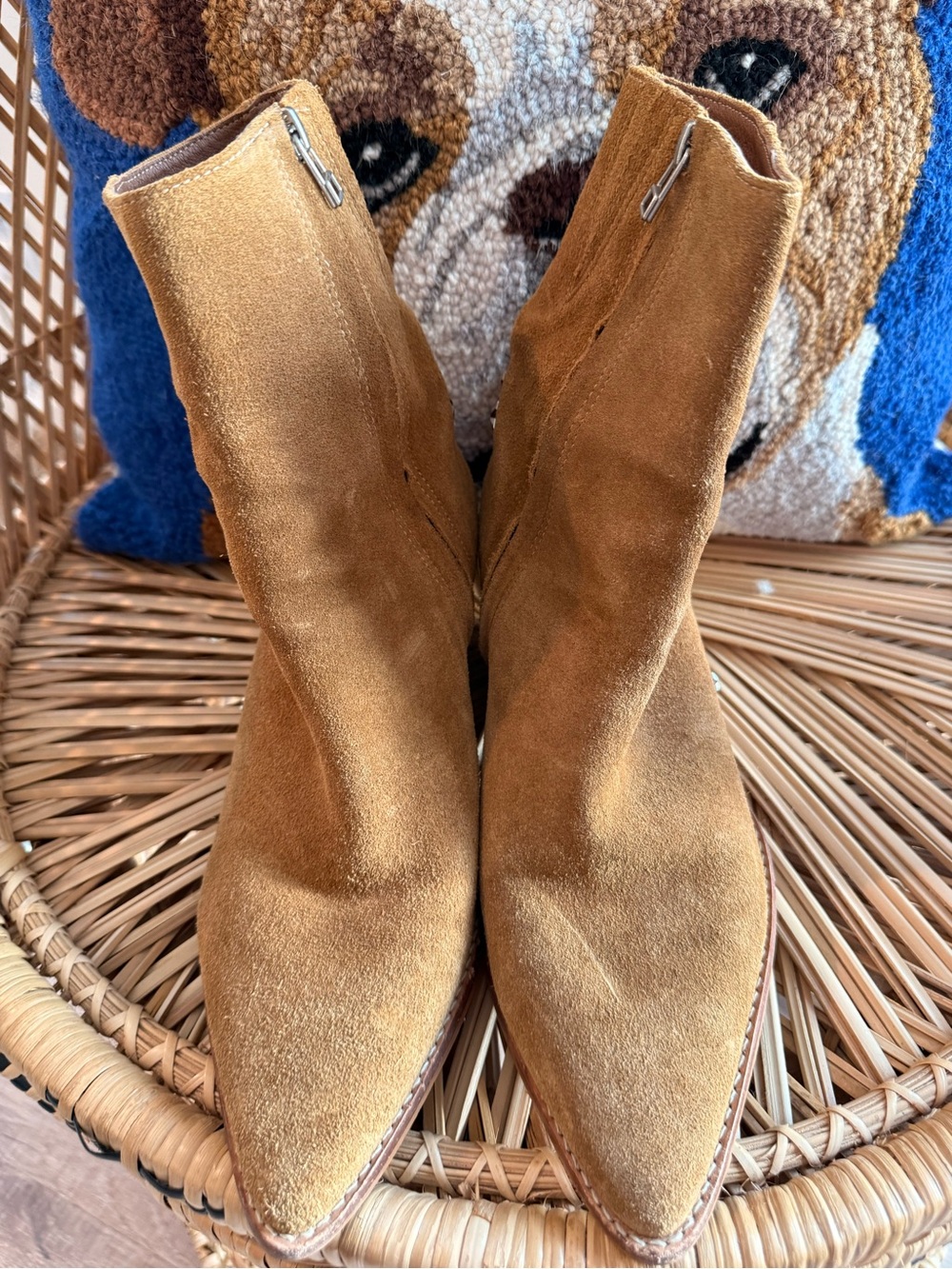 Matisse Camel Suede Pointed Ankle Boots